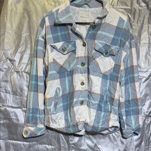 Aeropostale Blue and White Plaid Jacket